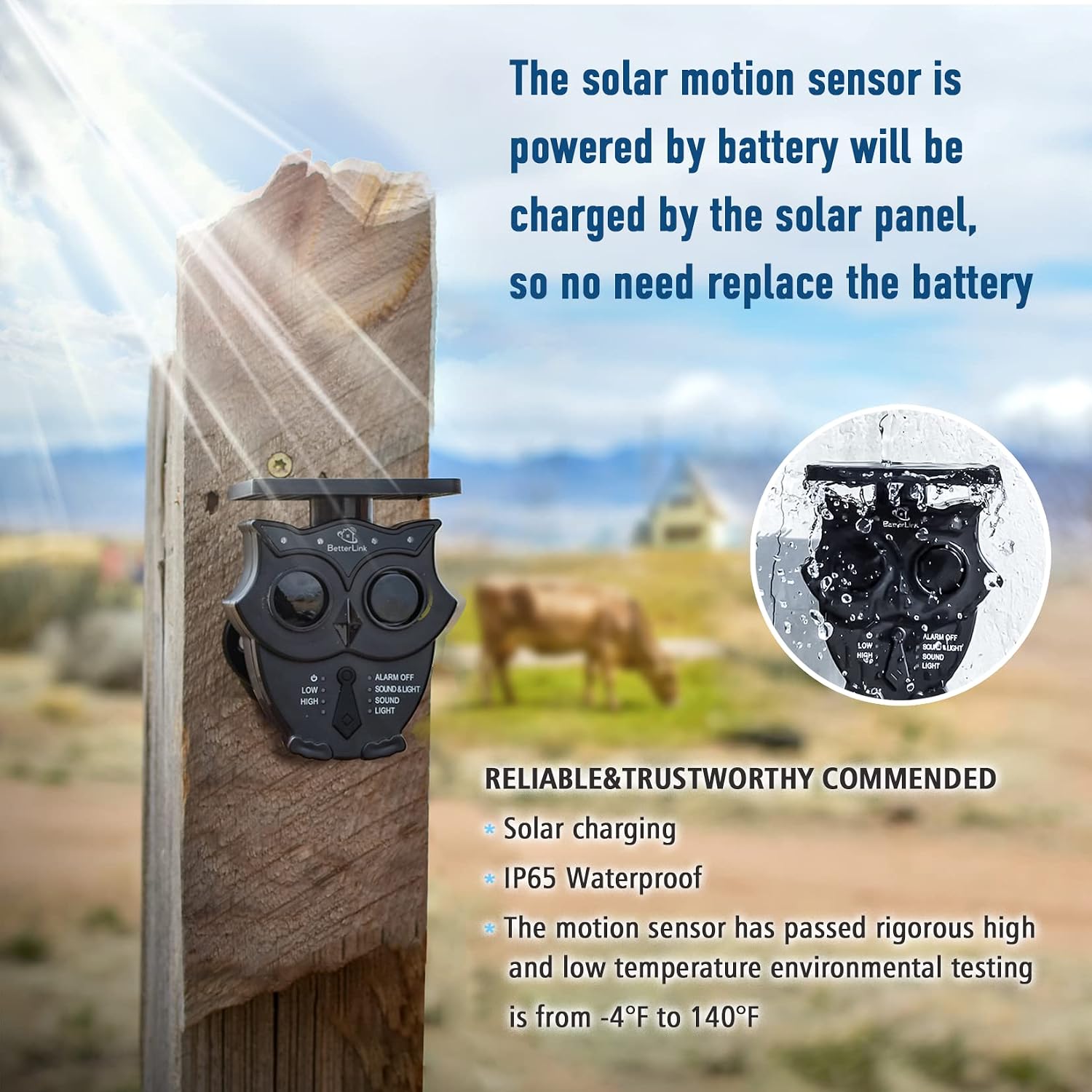 1/2 Mile Long Range Solar Wireless Driveway Alarm System IP65 Weatherproof Outdoor Motion Detectors&Sensor 120dB Siren Sound Light Security Alert System Monitor&Protect Outdoor/Indoor Property(1R4S)