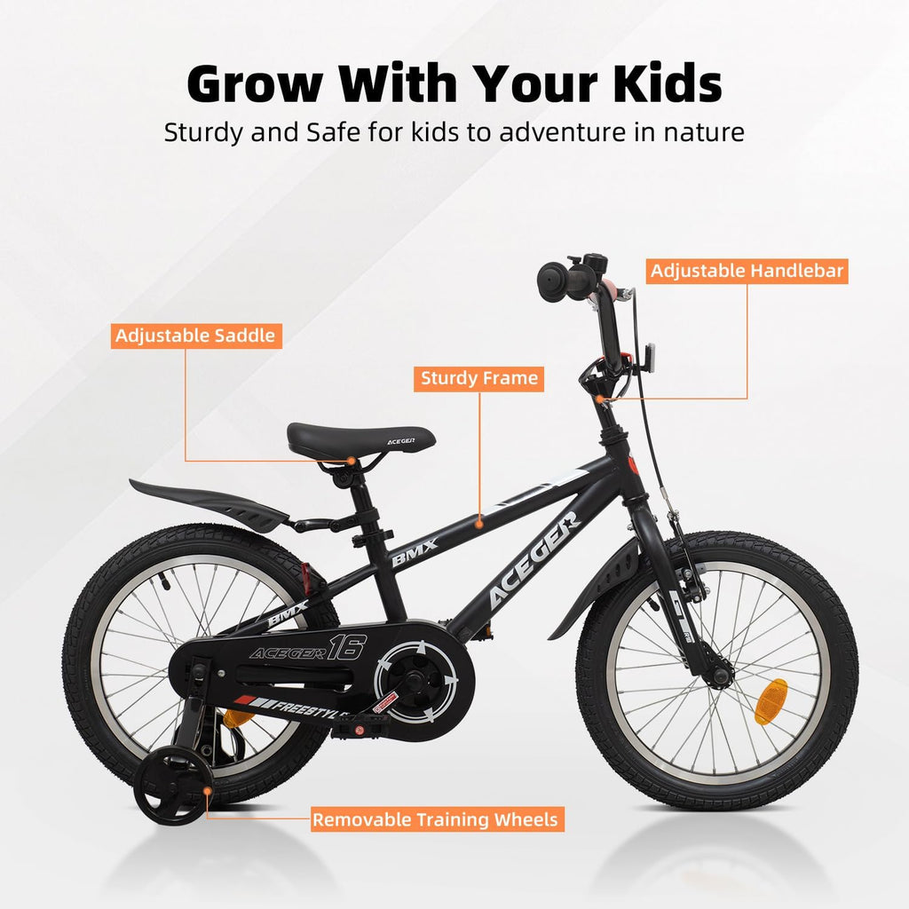ACEGER Kids Bike for Ages 2-12 Years Old Boys Girls and Toddler, 12 14 16 18 Inch Children Bicycle with Training Wheels, 20 Inch Bike with Kickstand, Multiple Colors.