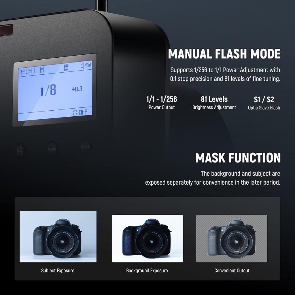 NEEWER Q4 400Ws 2.4G TTL Outdoor Studio Flash Strobe (New Look) Compatible with Godox, 1/8000 HSS 2800mAh Photography Monolight 30W Modeling Lamp/400 Full Power Flash/0.01-1.2s Recycle/Bowens Mount
