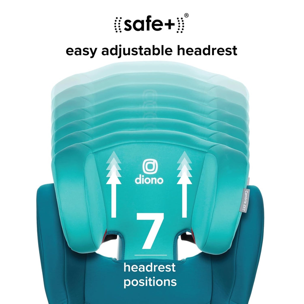 Diono Cambria 2XT XL, Dual Latch Connectors, 2-in-1 Belt Positioning Booster Seat, High-Back to Backless Booster with Space and Room to Grow, 8 Years 1 Booster Seat, Blue Razz Ice