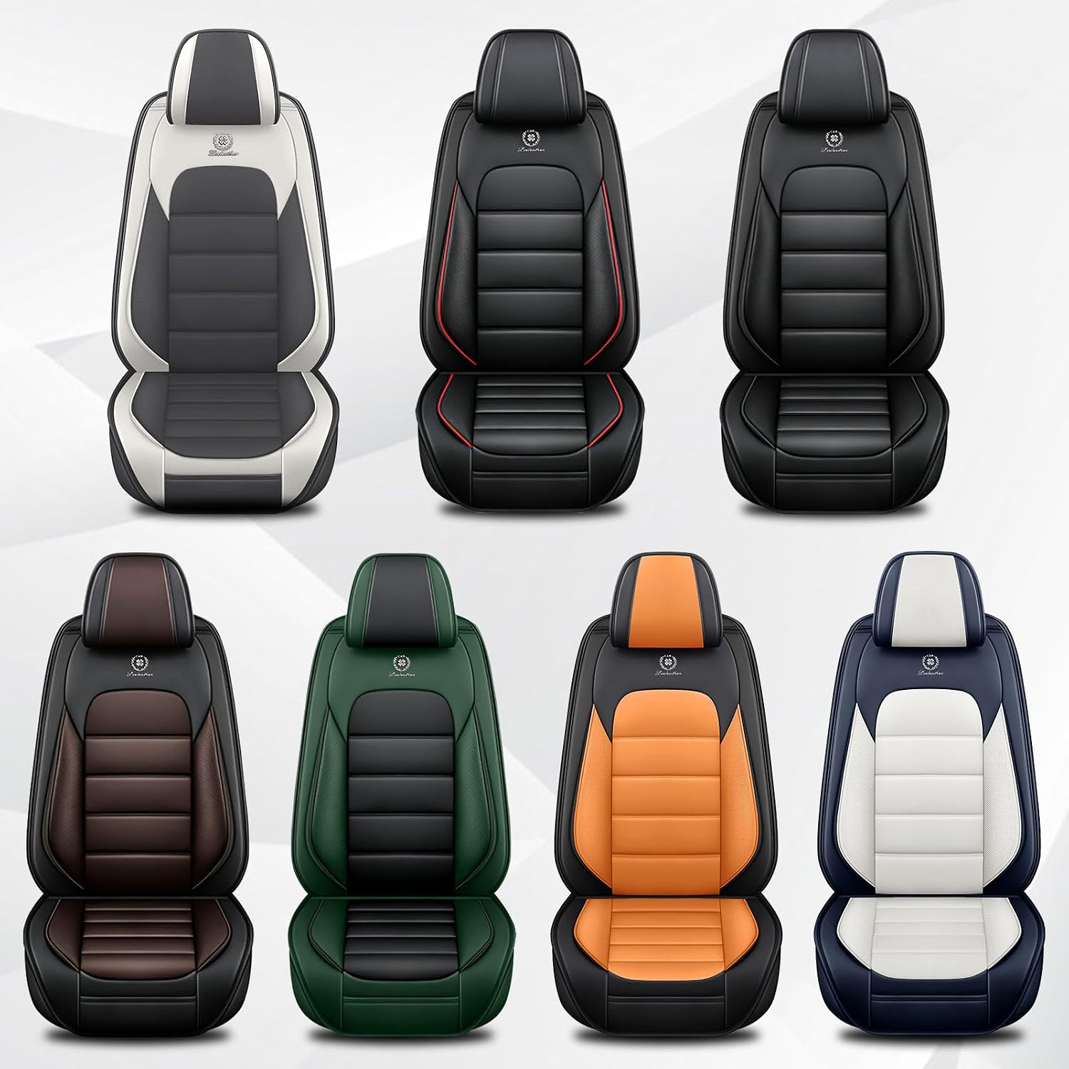Car Seat Cover Fit for Jeep Wrangler 2000-2025,Compatible Airbag Non-Slip Waterproof Seat Cover,Car Seat Protector Premium Interior (Standard 2 Seats,Gray White)