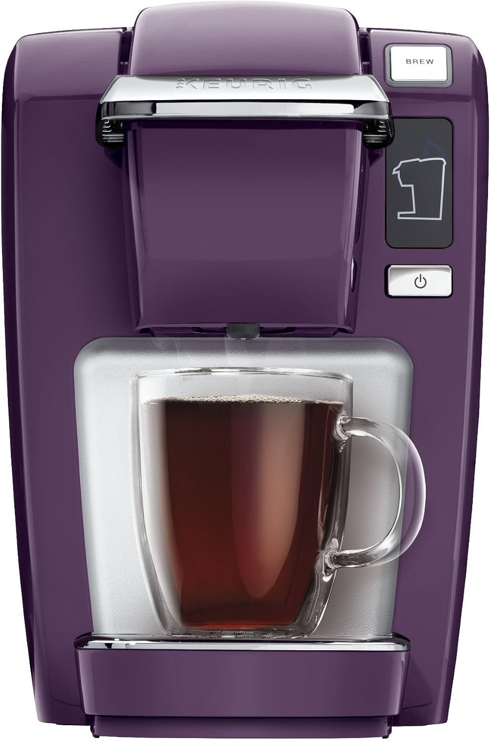 Keurig K15 Coffee Maker, Single Serve K-Cup Pod Coffee Brewer, 6 to 10 Oz. Brew Sizes, Black Plum