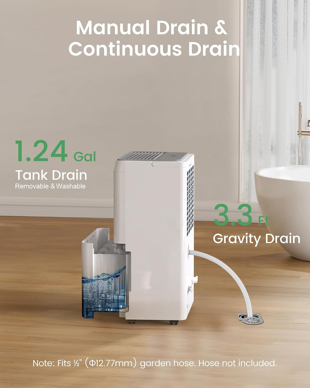 Waykar 6000 Sq.Ft Energy Star Dehumidifier for Basement & Home, 120 Pint/Day with Drain Hose & Tank, Ultra Quiet (40 dB), Smart Auto Comfort Mode