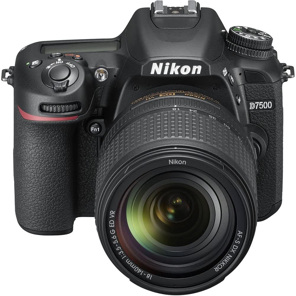 Nikon D7500 DSLR Camera - Bundle - with 18-140mm Lens (1582) + Color 6pcs Filter Set + 2X EN-EL15 Battery + 2X 64GB Cards + Case + Memory Card Wallet + 12 Inch Flexible Tripod + More
