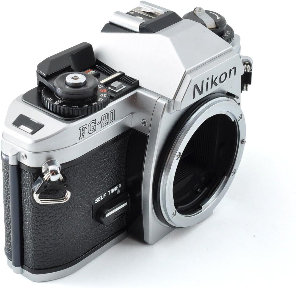 Nikon FG-20 35mm SLR Film Camera Body with Nikon F mount AI lens system. Custom shutter and Aperture settings. Works with Color & B&W film (Renewed)