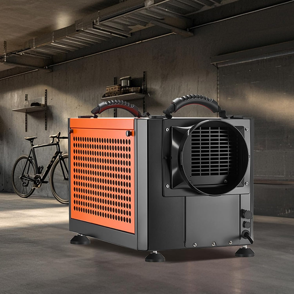VEVOR 70 Pints Commercial Dehumidifier with Drain Hose, Portable Crawl Space Dehumidifiers for Basement Storage Room Industrial, Auto Defrost/Drainage, Heavy-duty Galvanized Steel, LED Indicate