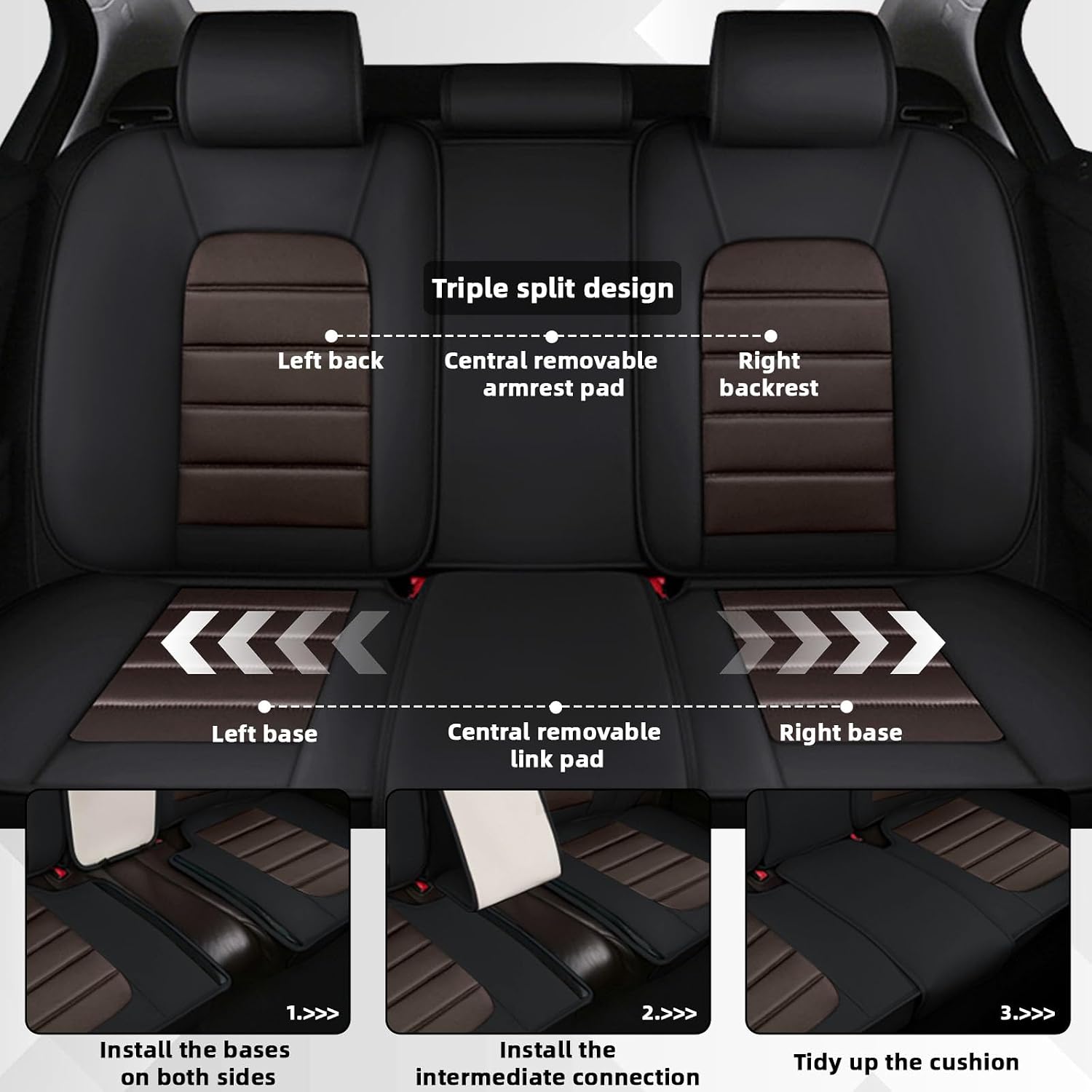 Car Seat Cover Fit for Chevy Avalanche 2002-2013,Compatible Airbag Non-Slip Waterproof Seat Cover,Car Seat Protector Premium Interior (Luxury 5 Seats,Black Coffee)