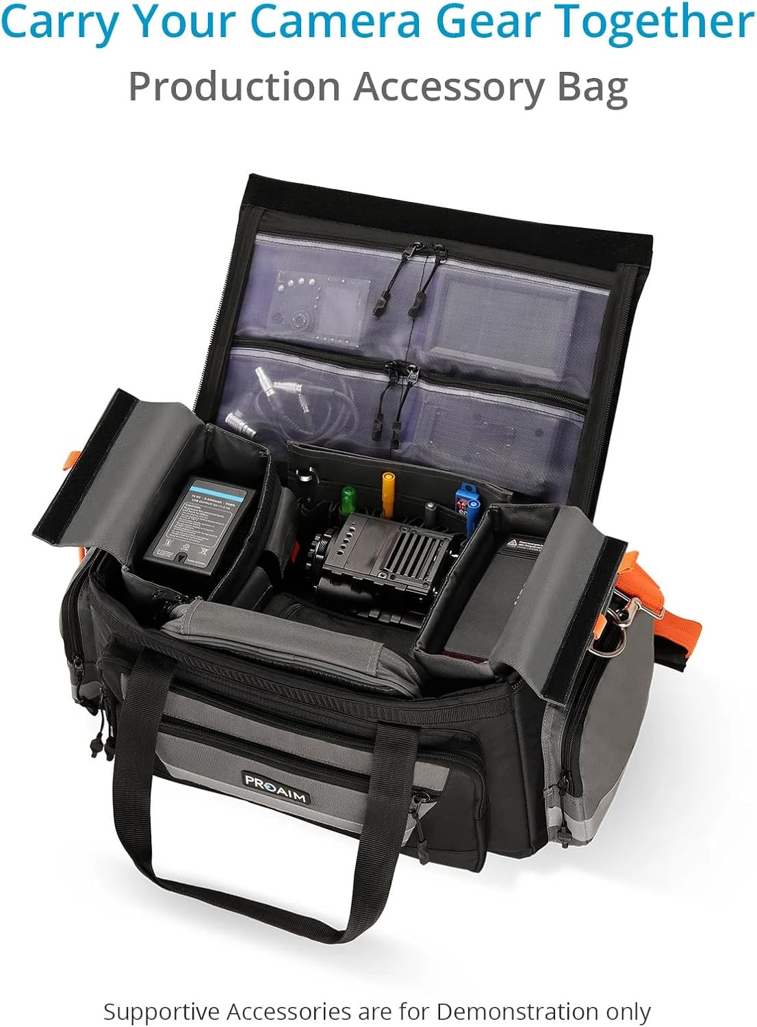 PROAIM Cine Cube Video Camera Production Bag for Photographers & Videographers. for Professional Camera Crews, Assistants, and Grips. (P-CBCC-02)