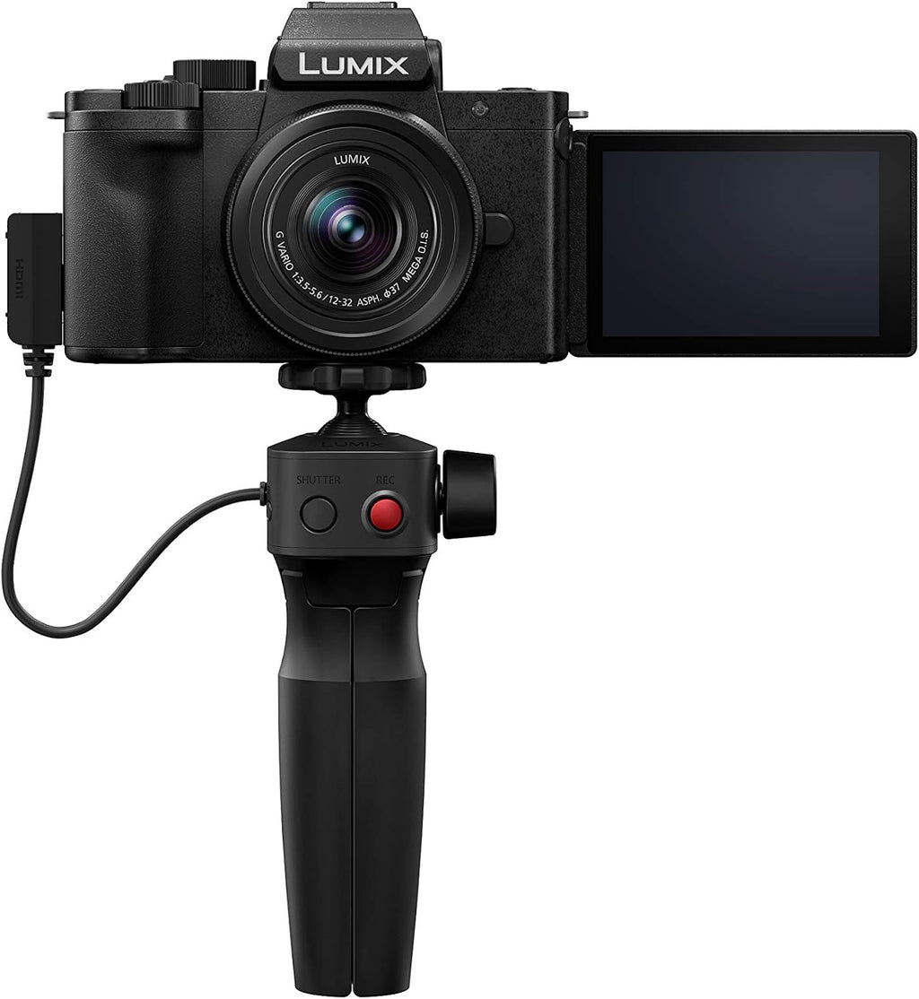 Panasonic LUMIX G100 4k Mirrorless Camera, Lightweight Camera for Photo and Video, Built-in Microphone, Micro Four Thirds with 12-32mm Lens, 5-Axis Hybrid I.S., 4K 24p 30p Video, DC-G100DVK (Black)