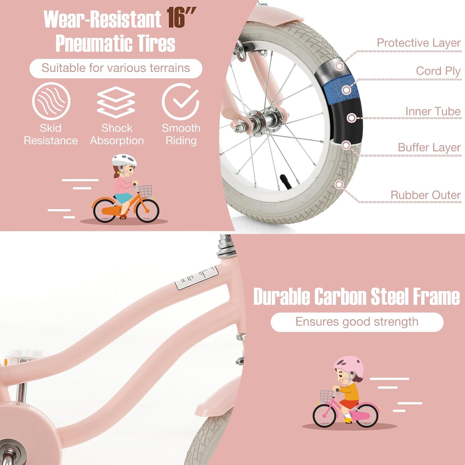 GYMAX 14'/16'/18' Kids Bike