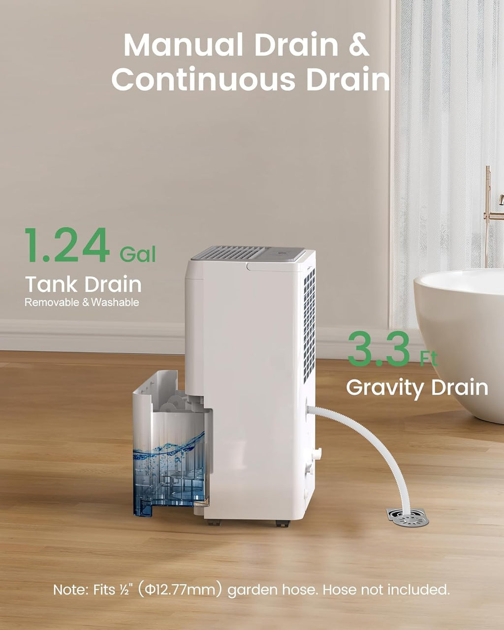 Waykar 5500 Sq.Ft Energy Star Dehumidifier for Home, Basement, Bedroom, Bathroom, Max 80 Pint/D(Standard 63 Pint/D) with Drain Hose&Water Tank, Ultra Quiet(40 dB), Intelligent Humidity Adjustment