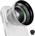 NEEWER 65mm HD Telephoto Phone Camera Lens with Hood (Silver), 1.7X Zoom Lens Attachment for 17mm Thread Backplate, Phone Cage & Case Compatible with iPhone Android, LS-66