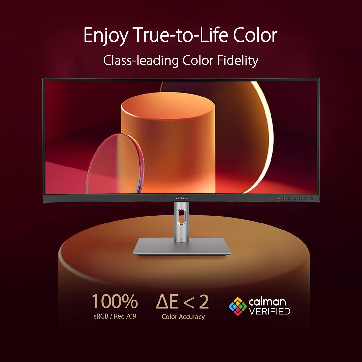 ASUS ProArt Display 34' Ultrawide Curved Professional HDR Monitor (PA34VCNV) - IPS, 21:9 3440 x 1440, 3800R Curve, 100% sRGB/Rec709, ΔE<2, Calman Verified, USB-C Docking PD 96W, RJ45, 3 Year Warranty