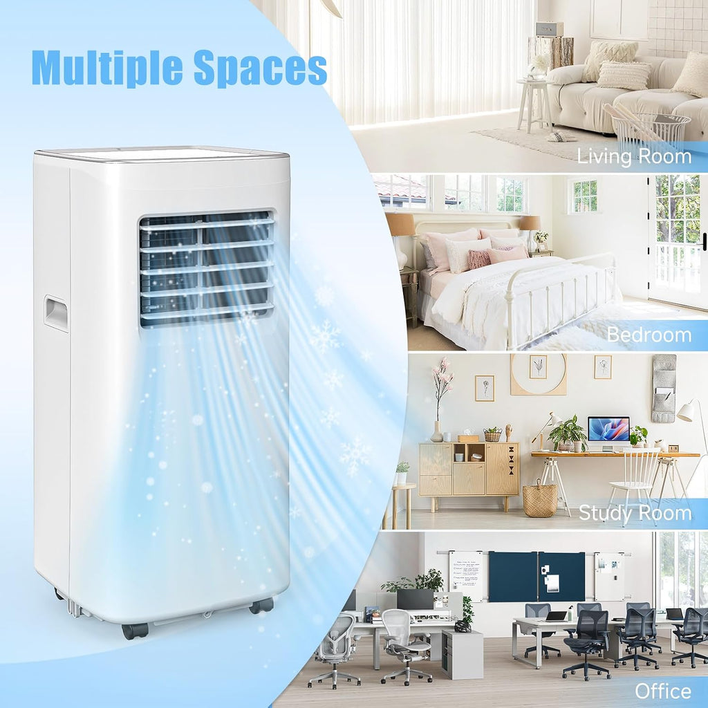 Portable Air Conditioner, 3-in-1 8500 BTU AC Unit with Fan & Dehumidifier – Quiet Cooling for Bedroom, Home Office up to 450 sq.ft, Includes Complete Window Mount Kit