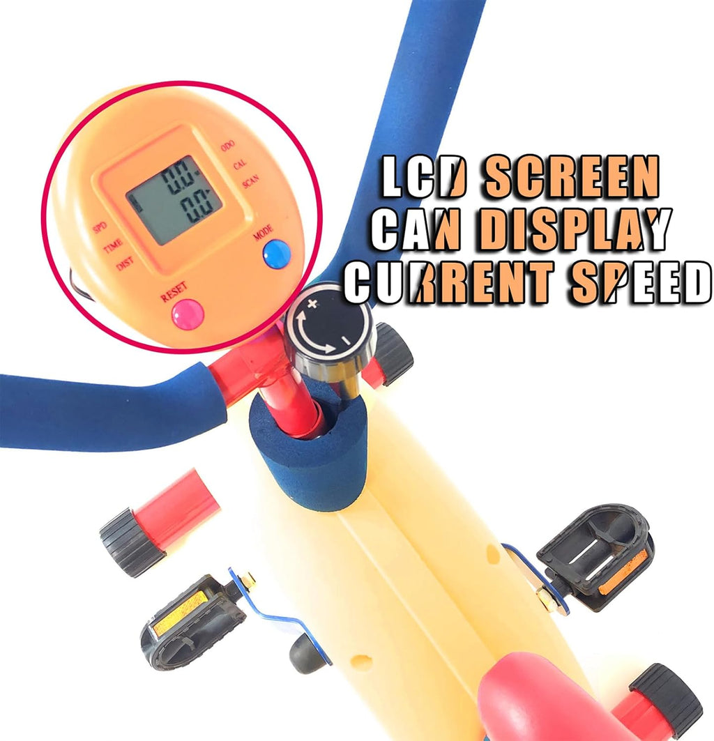 Kids Exercise Bike Fun and Fitness Exercise Equipment, Adjustable Resistance and Seat Height Kid Stationary Bike, for Boys Girls Ages 3-8 Year Old