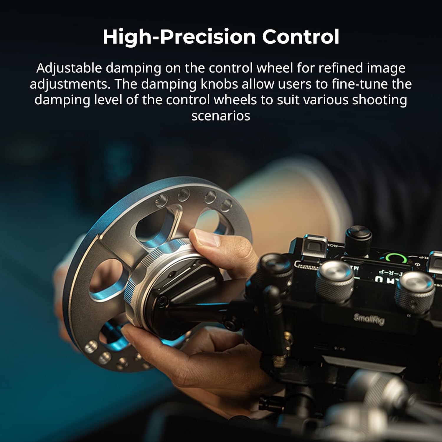 SmallRig Gimbal Control Wheels for DJI RS2 / RS 3 Pro/RS 4 / RS 4 Pro/RS 5 | Intuitive Control | Adjustable Damping | Dual Power Supply, for Heavy Duty Tripod - 4525