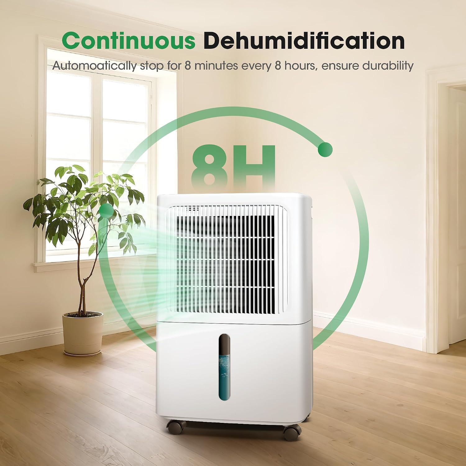 Dehumidifiers for Home with Drain Hose,55 OZ Water Tank, 2500 Sq.Ft 35 Pints Dehumidifiers for Basement, Bathroom, Bedroom, Three Modes, Smart Humidity Control, Dry Clothes, 24H Timer, White