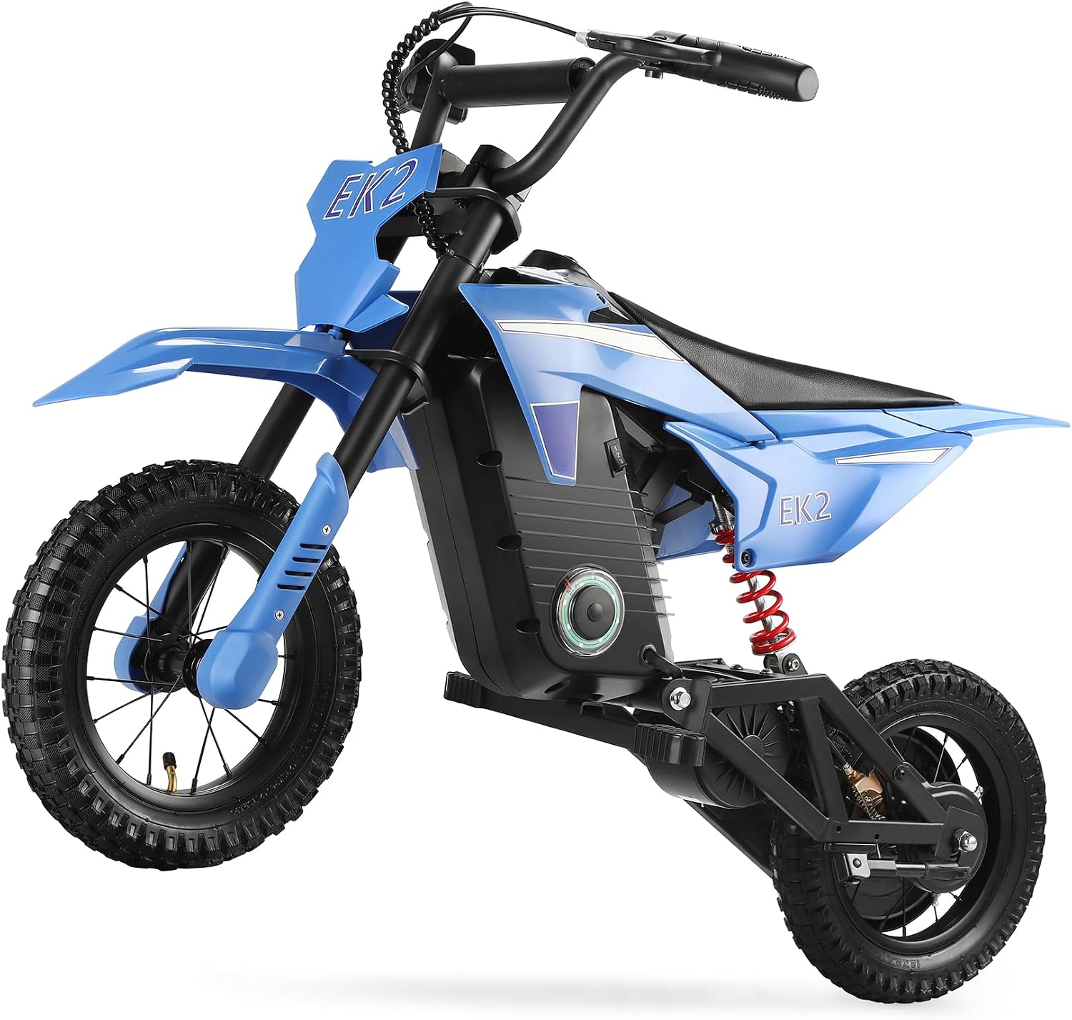 EK2 Kids Electric Dirt Bike, 350W Motor, 15 MPH Max Speed, 36V 5.2Ah Lithium Battery 12 Miles Max Range, Electric Motorcycle for Kids Aged 5-10, Blue