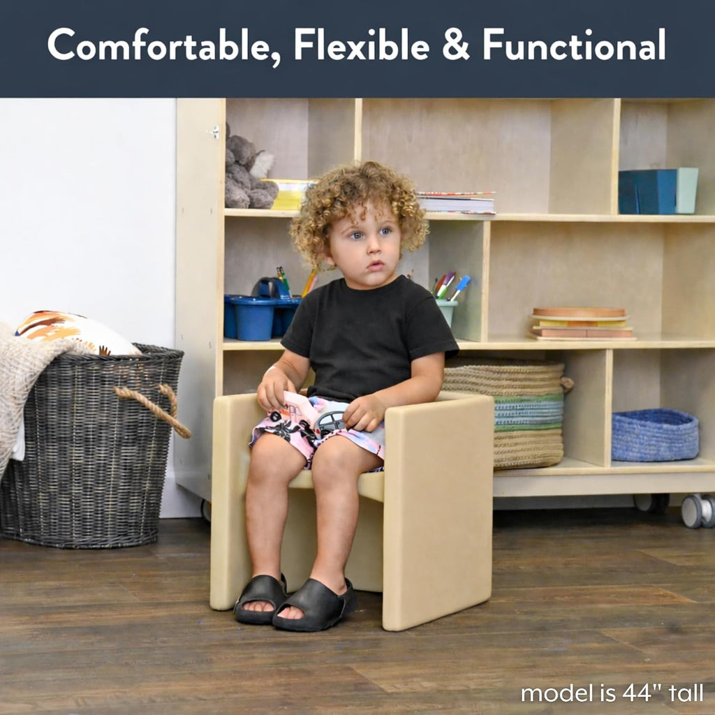 Children's Factory 3-in-1 Cube Chair for Kids, Flexible Seating Classroom Furniture,Polyethylene, 4-Pack, Elements Colorway