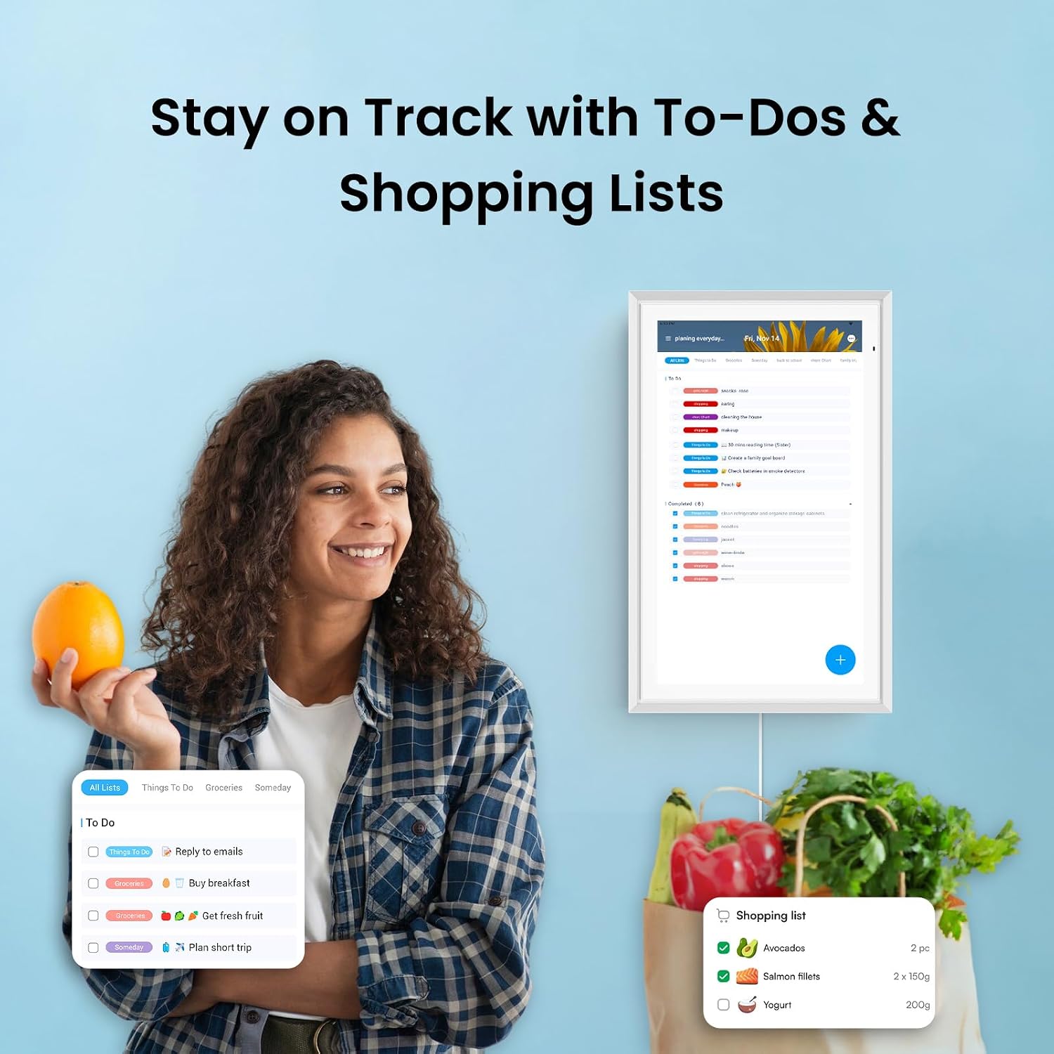 Apolosign 15.6-inch Digital Calendar : Dual Mode Smart Wall Planner, No Subscription, Install Apps, Sync Calendars, Electronic Touchscreen Interactive Display for Family Schedules, Chore Chart (White)