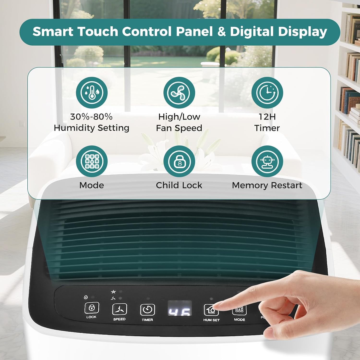 COSTWAY Dehumidifier for Large Room and Basements, Portable 30 Pints Dehumidifier with 3 Modes, 2 Speeds, Low Noise, 24H Timer, Auto or Manual Drainage