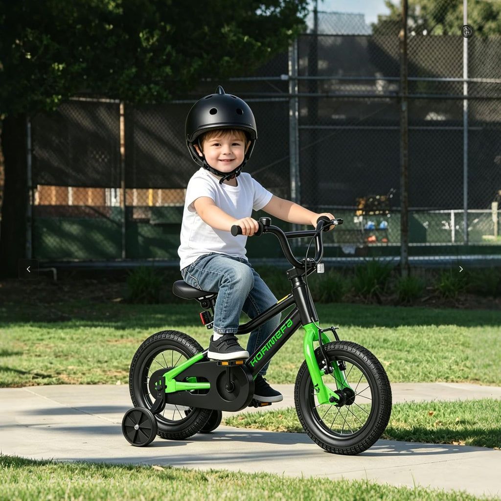 KORIMEFA Kids BMX Bike for 2-8 Years Old, 12 14 16 Inch Coaster Brake Bicycle with Removable Training Wheels, Children Bike for Little Boys & Girls, Rider Height 33-50 Inch