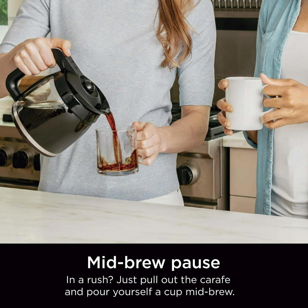 Niinja 12-Cup Programmable Coffee Maker, Glass Carafe with Classic & Rich Brew Styles, Adjustable Warming Plate & Removable 60‑oz Reservoir