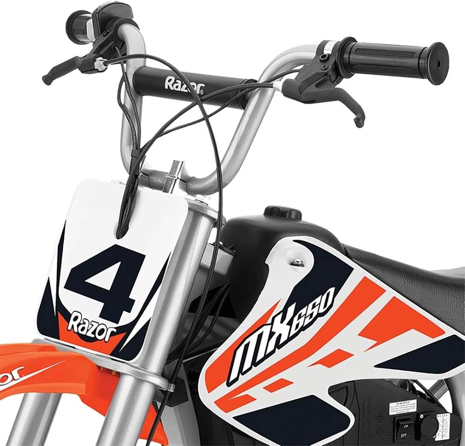 Razor MX650 Dirt Rocket Bike Electric Ride-On for Ages 16+, 220 lb Max Weight, Orange – 36V Battery, Up to 17 Mph, 40-Min Run Time, Twist-Grip Throttle, 16' Front and 14' Rear Pneumatic Tires