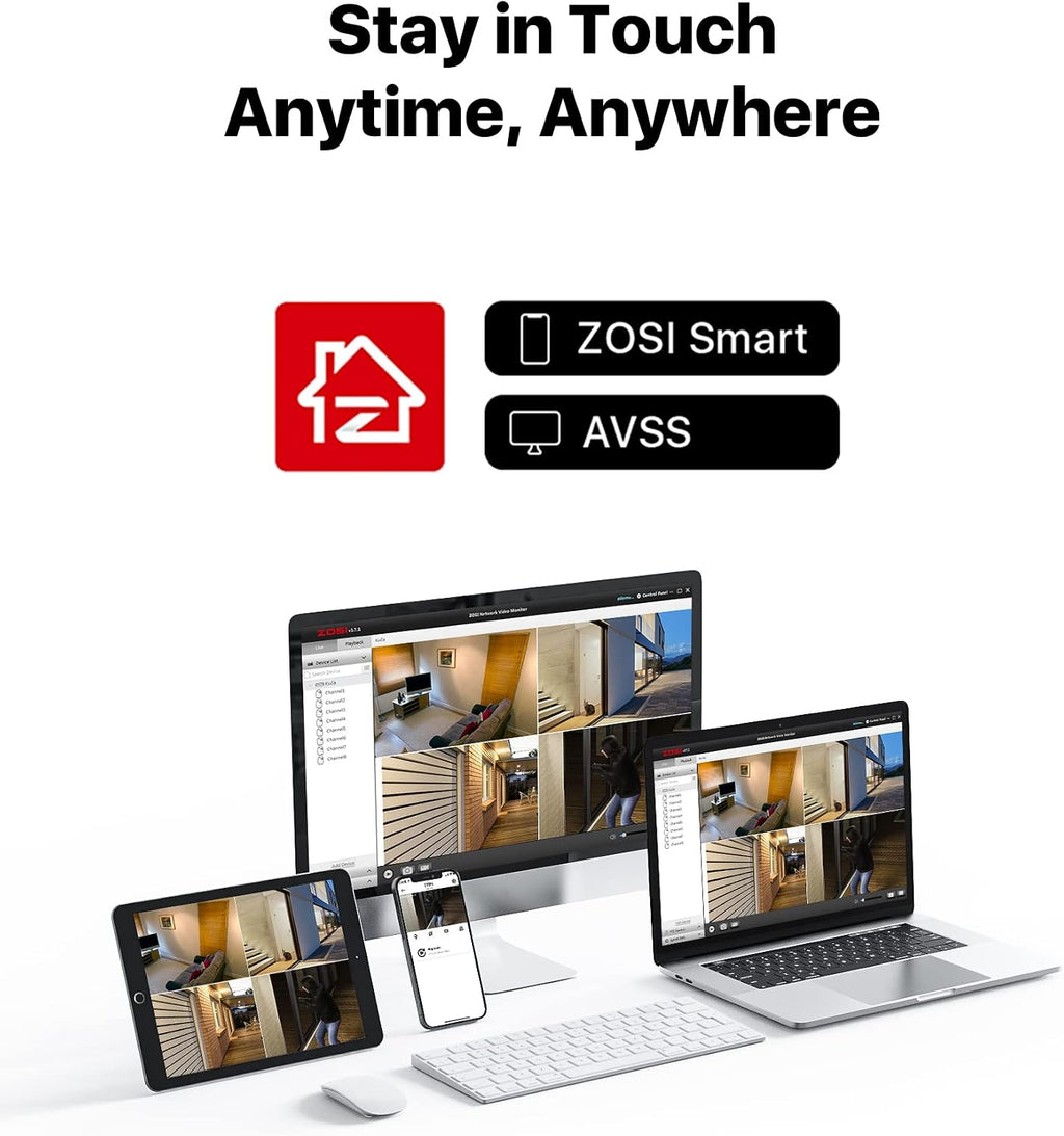 ZOSI H.265+ 4K 16CH PoE Security Camera System, 8 X Wired 5MP (3K) Dome PoE IP Cameras Outdoor Indoor, 16CH NVR with 4TB HDD for 24/7 Recording, 80ft Night Vision, Motion Detection, Remote Access