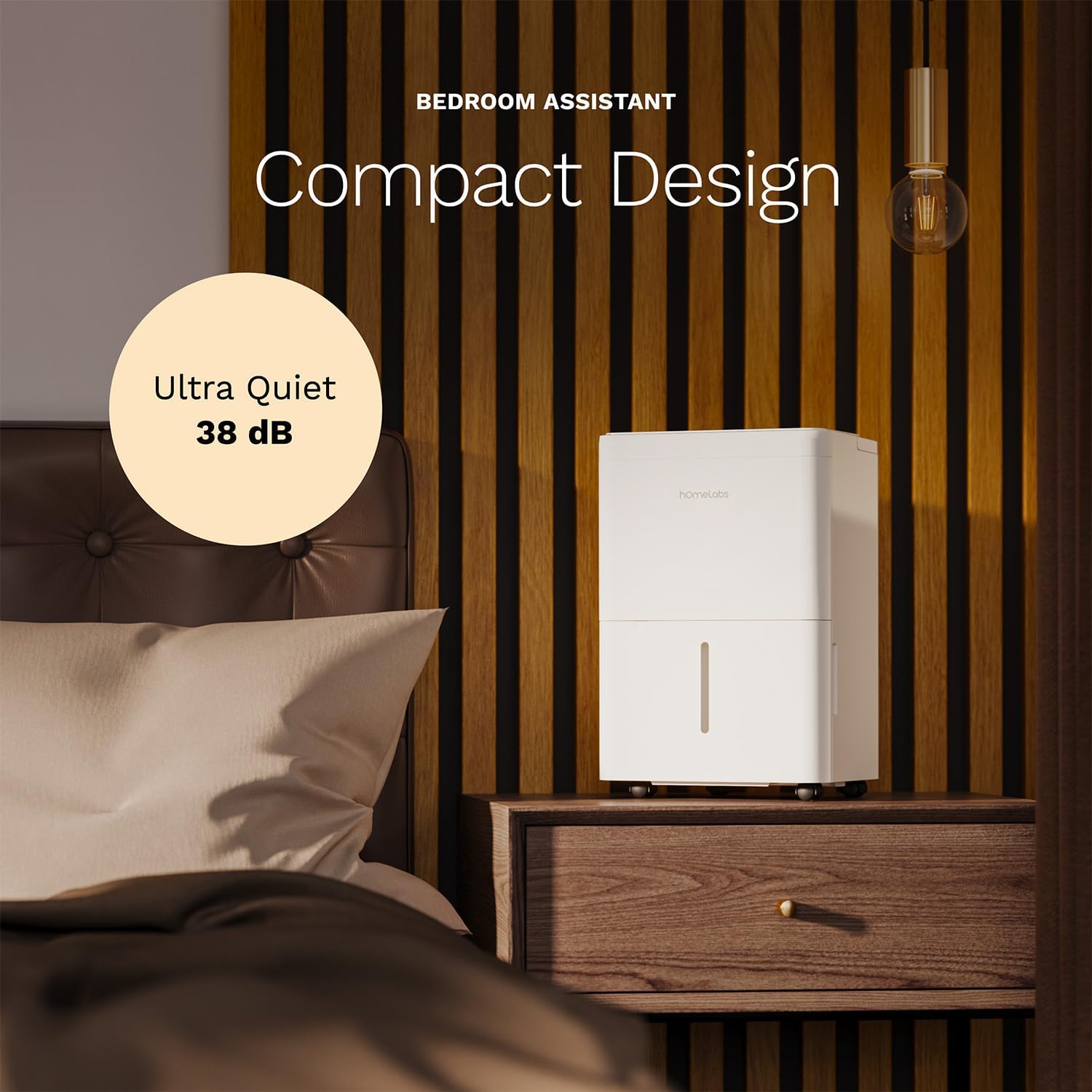hOmeLabs Dehumidifier 1,800 Sq Ft Wi-Fi (8 Pint MAX 24 Pint at 95°F, 90% RH) for Advanced Humidity & Moisture Control, Quiet, Efficient, Auto Shut-off, Ideal for Home, Basement, Office