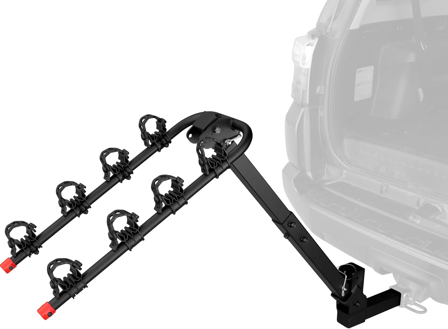 Retrospec Lenox 2-5 Bike Rack Hitch for Car, Truck, SUV - 2in Hitch Mount with Foldable Steel Frame, Anti-Rattle Adapter & Tie Down Straps