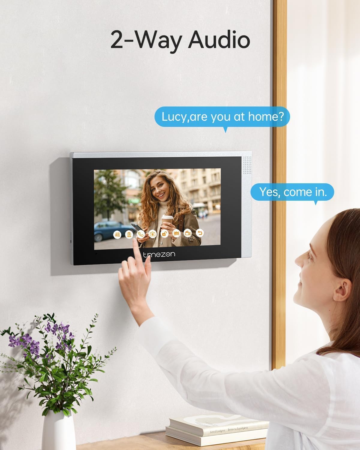 TMEZON Wireless WiFi Video Doorbell Intercom System 2 Unit and Monitor Door Phone IP 4 Wire 7 Inch Entry 1080P Camera Night Vision,TUYA App Remote Unlock Door Release