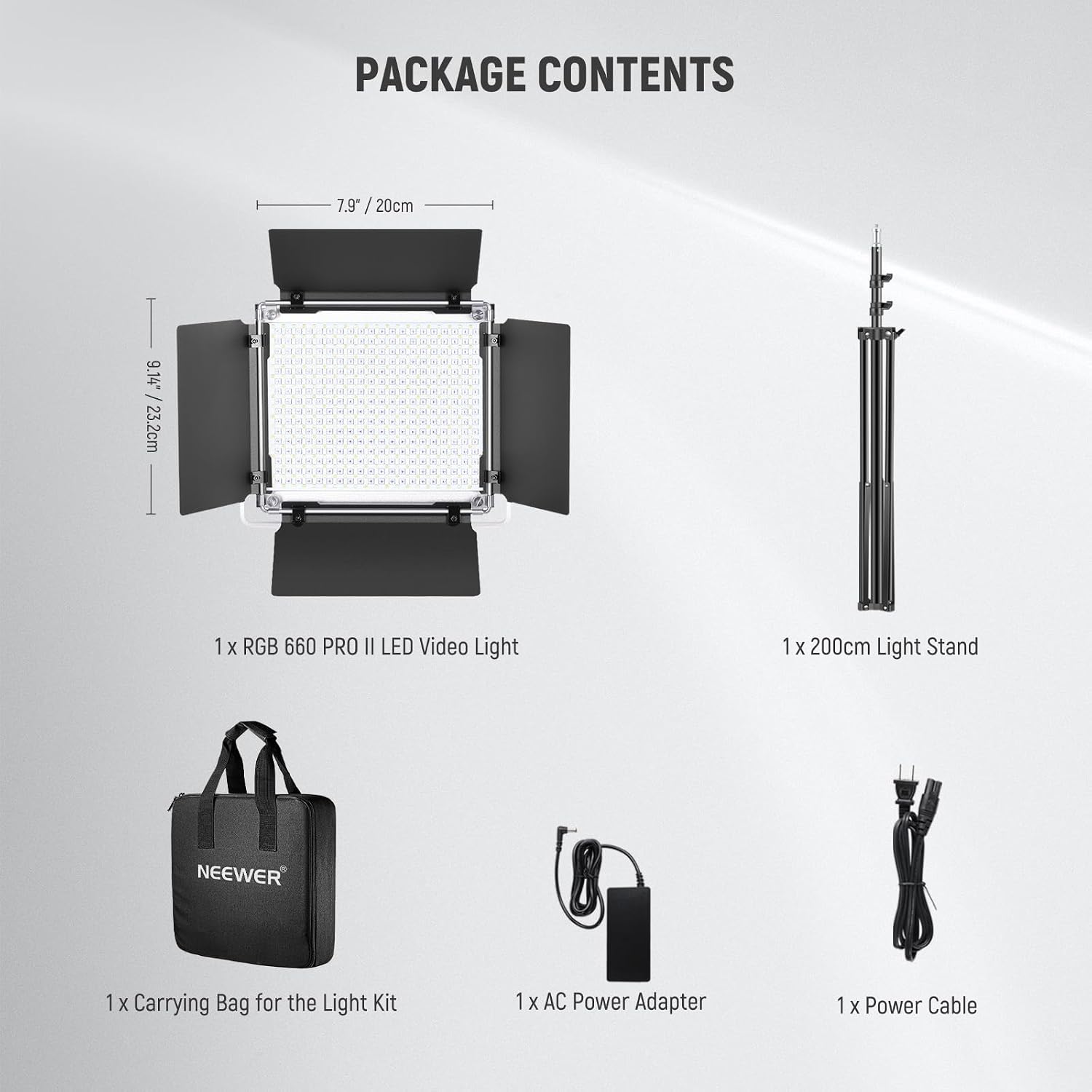 NEEWER Upgraded RGB LED Studio Video Light with Tripod Stand, App Control 50W 7000Lx CRI97+ 3200-5600K Dimmable Panel Key Lighting Kit for Game Streaming YouTube Recording Photography, RGB660 PRO II