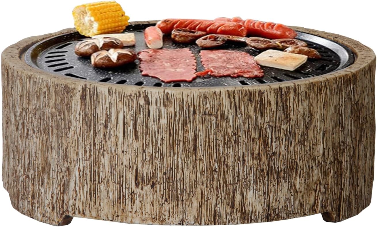 Afterglow 15 Inches Charcoal Grill Barbecue Smoker Stove Tabletop BBQ Outdoor Party for Patio Garden Backyard Decking Camping, Brown