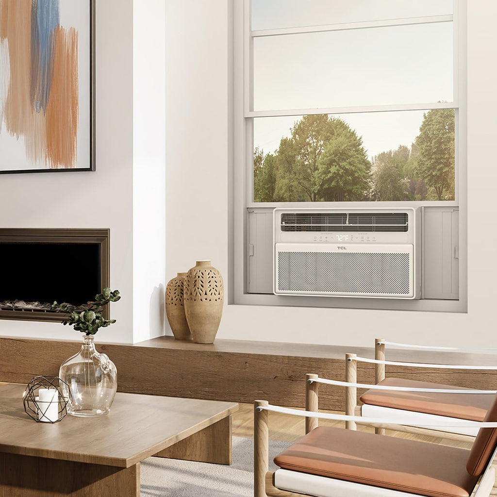 TCL 10000 BTU Q-Series Smart Inverter Window AC, Energy Efficient Air Conditioner with Fan, Dehumidifier, Remote Control & WiFi, Works with Smart Home Devices & TCL Home App, Cools up to 450 Sq. Ft.