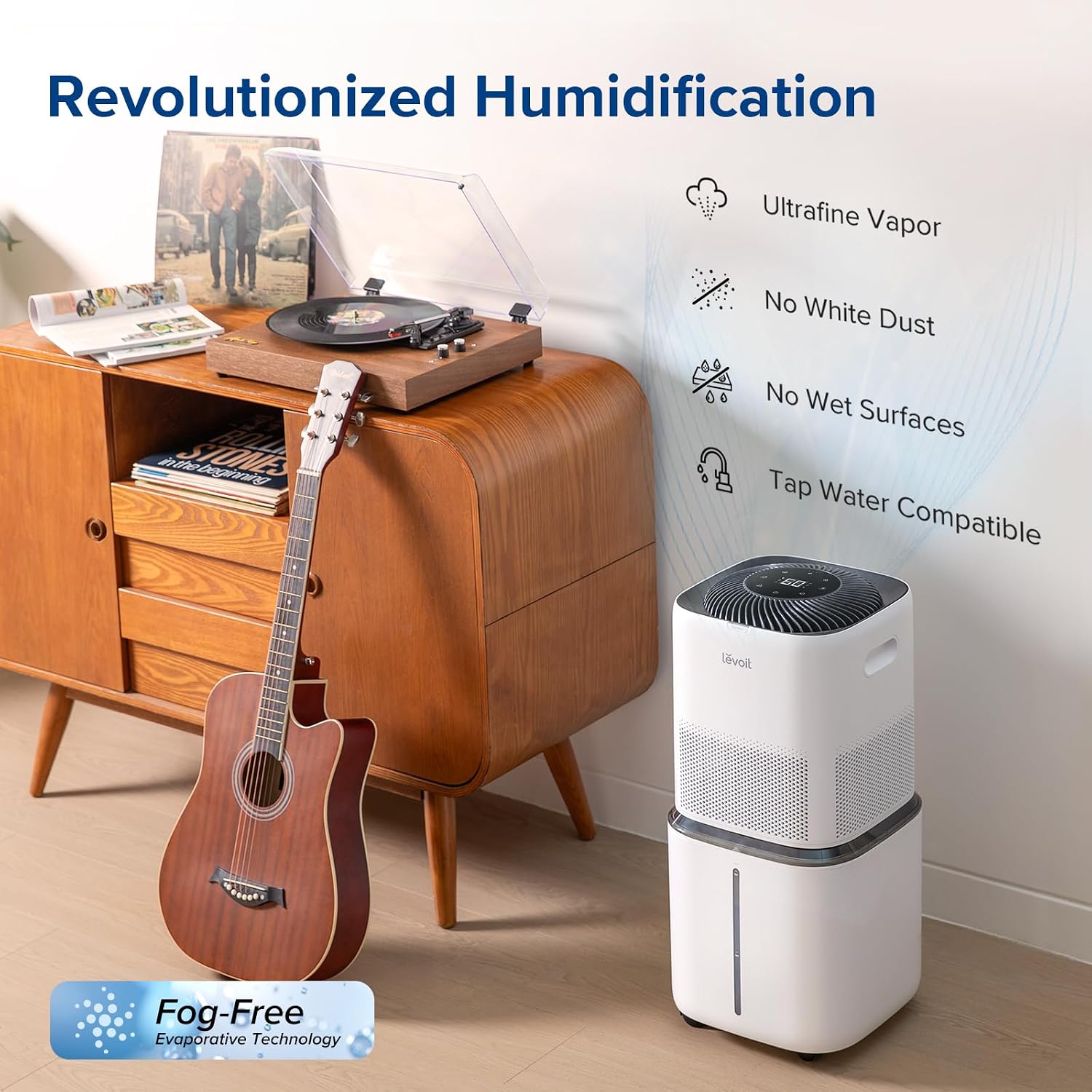 LEVOIT Superior 6000S Smart Evaporative Humidifiers for Home Whole House up to 3000ft², 6 Gal, Last 72-Hour, Premium Filter, Dry Mode, Wheels & Water Fill Hose & Foldable Storage - Quiet Sleep Mode