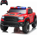 Garvee Ride On Car, Licensed RAM 12V Kids Ride On Police Car with Remote Control, Electric Pickup Truck for Toddlers, 3 Speeds, Spring Suspension, LED Lights & Parent Safety Lock