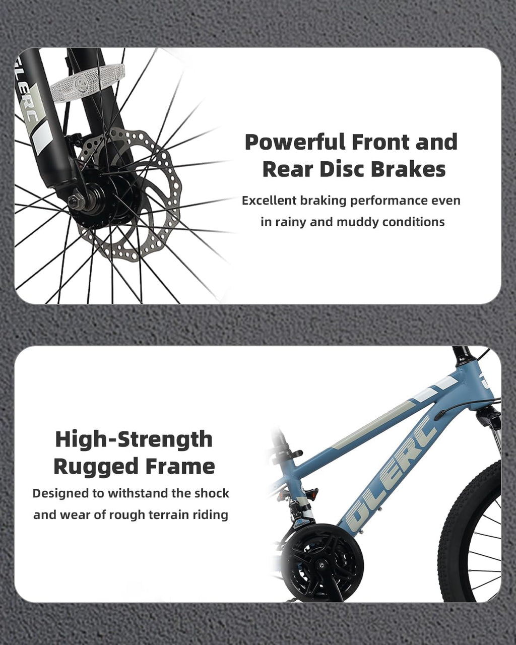 Glerc 20 24 Inch Kids Bike, Kids Mountain Bike for Boys and Girls Ages 6-15, 21-Speed Skyline Bicycle with Front Suspension and Disc Brakes, Multiple Colors