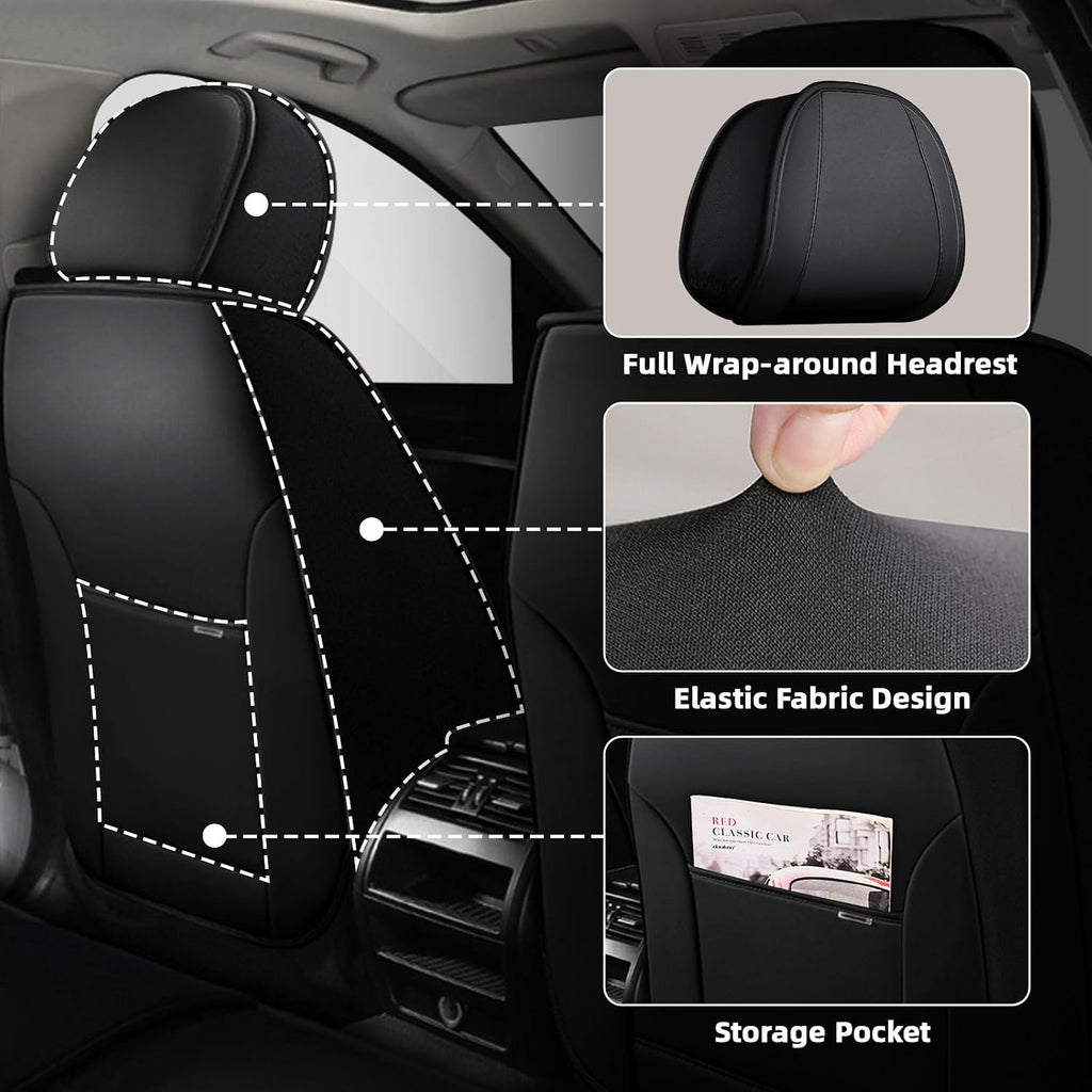 Car Seat Cover Fit for Honda Pilot 2003-2025,Compatible Airbag Non-Slip Waterproof Seat Cover,Car Seat Protector Premium Interior (Standard 2 Seats,Black Red)