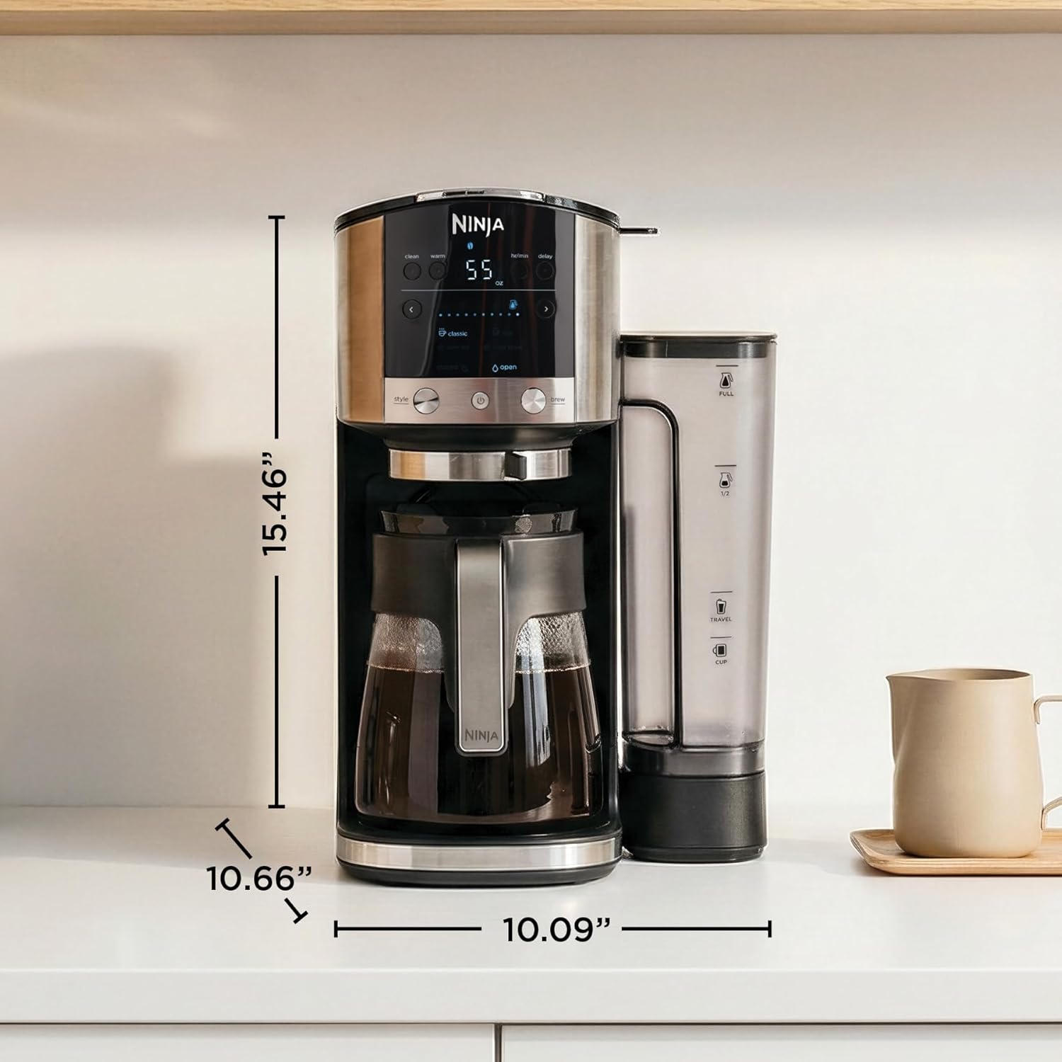 Ninja DualBrew Coffee Maker | Brew Coffee Grounds & Pods | Brew Classic, Rich, Over Ice, & Cold Brew | Brew Single-Serve Cup to Full 12-Cup Carafe | Stainless Steel | GP161