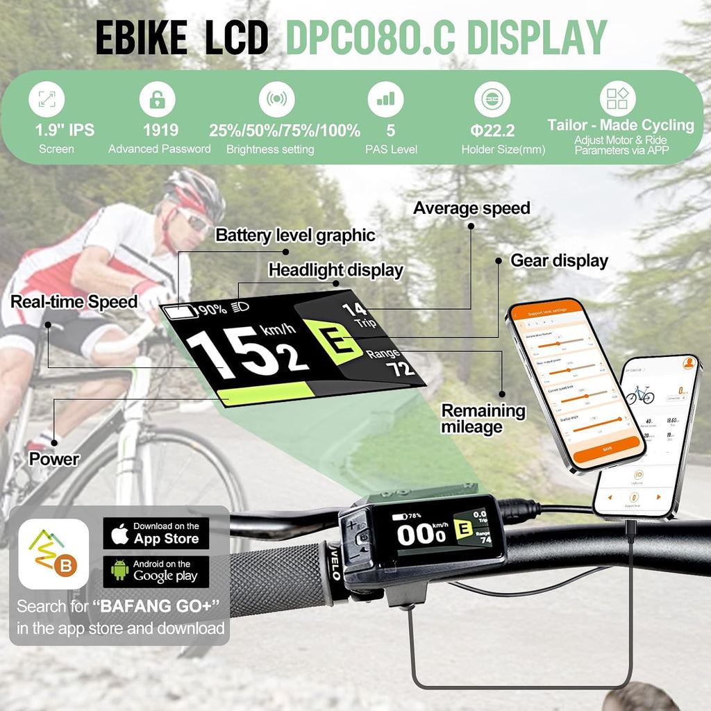 BAFANG 1000W Mid Drive Kit 52V BBSHD 68MM Ebike Conversion Motor Kit, Electric Bike M615 Optional 500C DM03 P860C C18-9 B02N T1 Display with 52V 20Ah Yingwu Battery