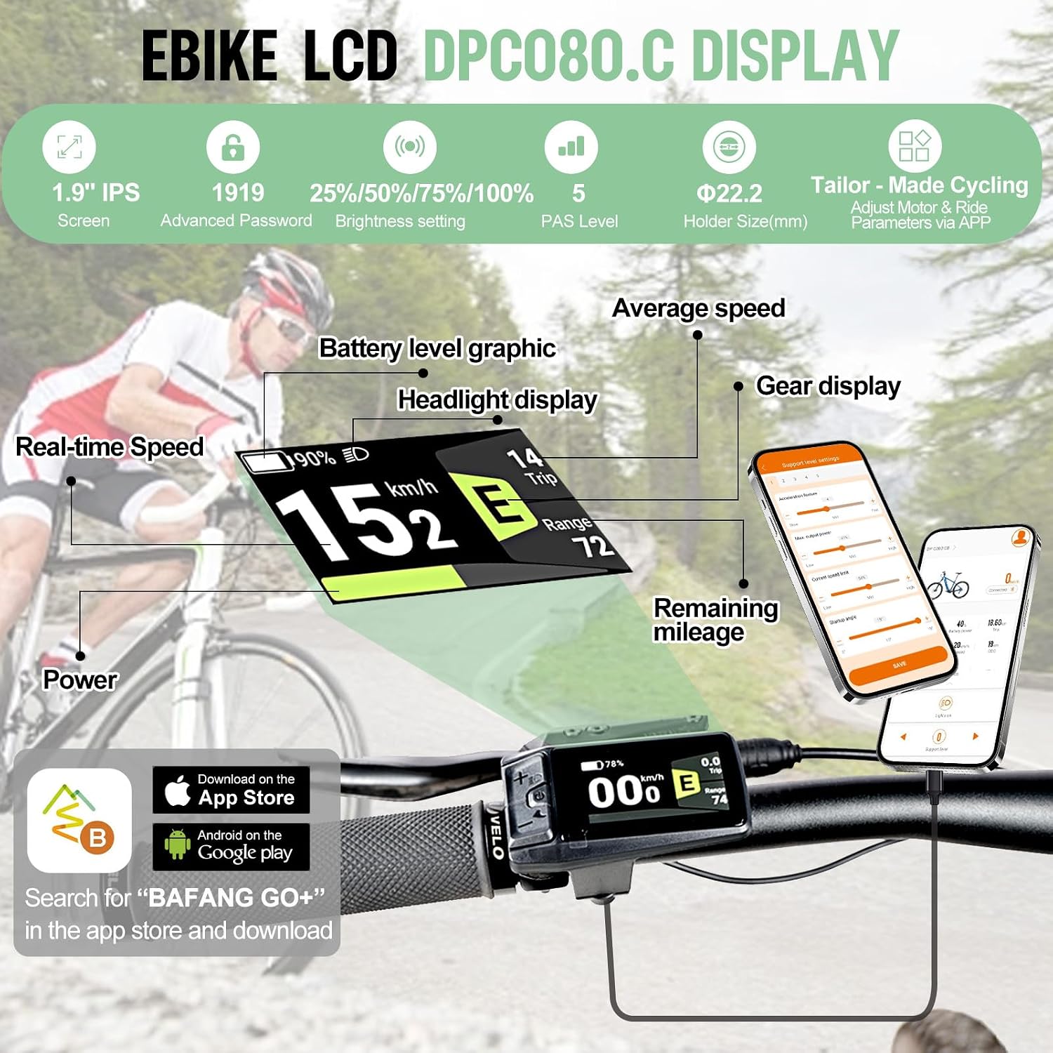 BAFANG 1000W Mid Drive Kit 52V BBSHD 68MM Ebike Conversion Motor Kit, Electric Bike M615 Optional 500C DM03 P860C C18-9 B02N T1 Display with 52V 20Ah Yingwu Battery