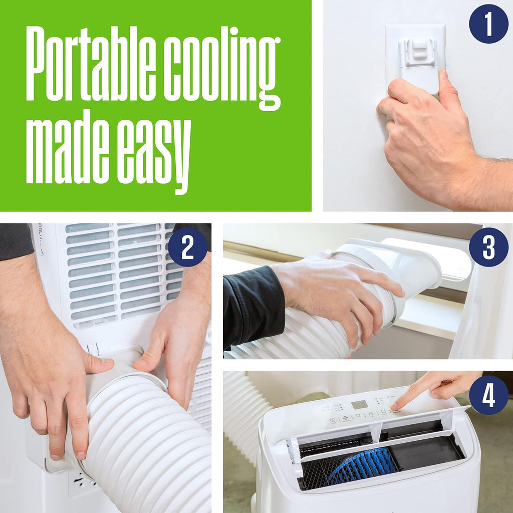 Westinghouse 14,000 BTU Air Conditioner Portable For Rooms Up To 700 Square Feet, Portable AC with Home Dehumidifier, Smart App, 3-Speed Fan, Programmable Timer, Remote Control, Window Kit, White
