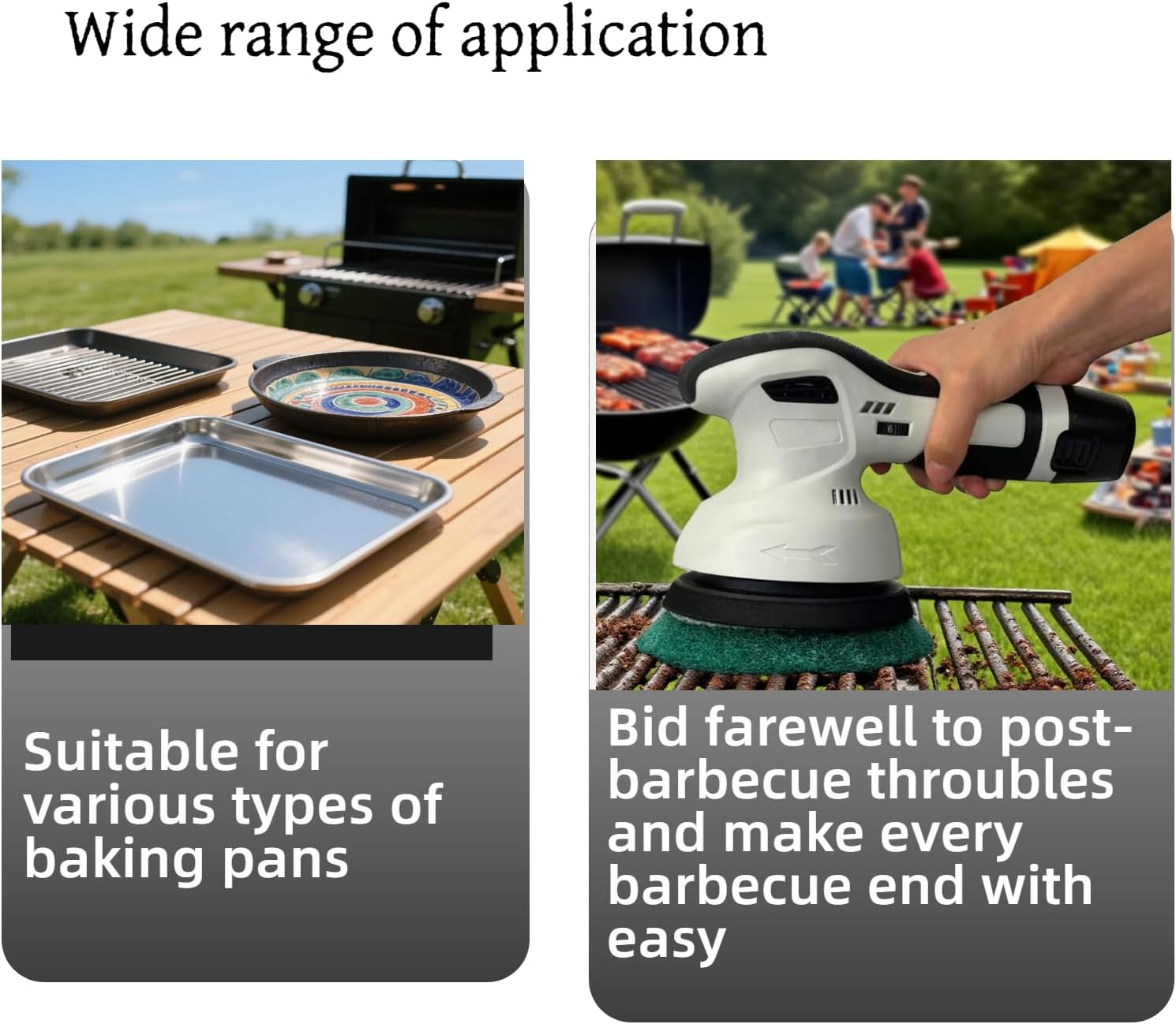 Electric Grill Brush BBQ Bristle-Free Electric Grill Cleaner Barbecue Cleaner Brushes with Replaceable Heads Grill Scrubber for Outdoor Grill - Suitable for All Kinds of Grill