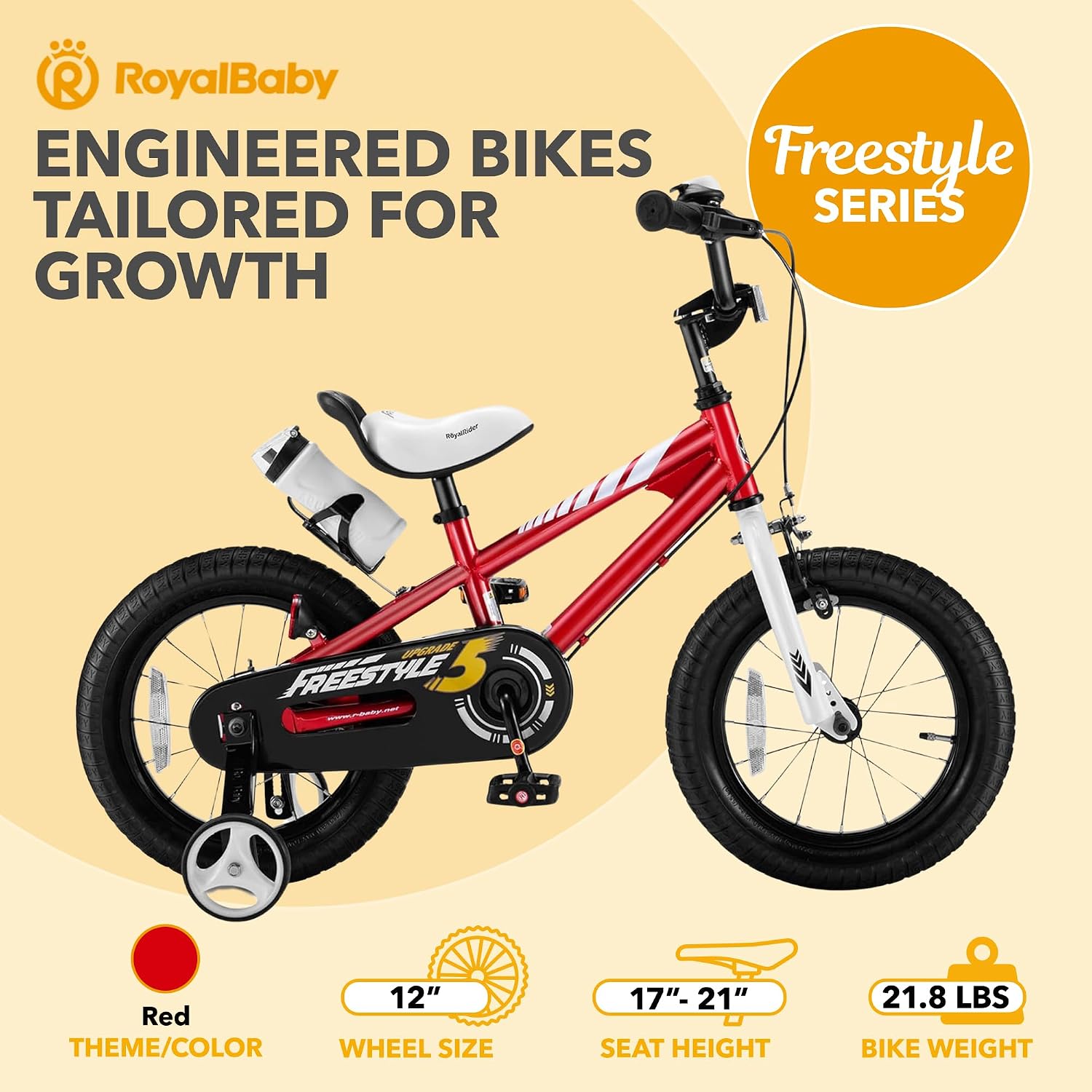 RoyalBaby Kids Bike with Dual Handbrake for Beginners,12 14 16 18 20 Inch Bicycle for Boys & Girls Ages 3-10 Years