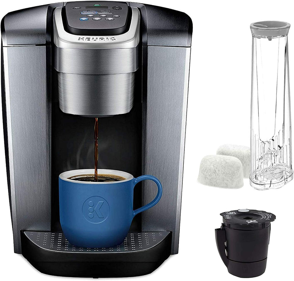 Keurig C K-Elite Maker, Single Serve K-Cup Pod Brewer, with Iced Coffee Capability, Extra Included, 75oz, Brushed Silver Plus Filter Bundle