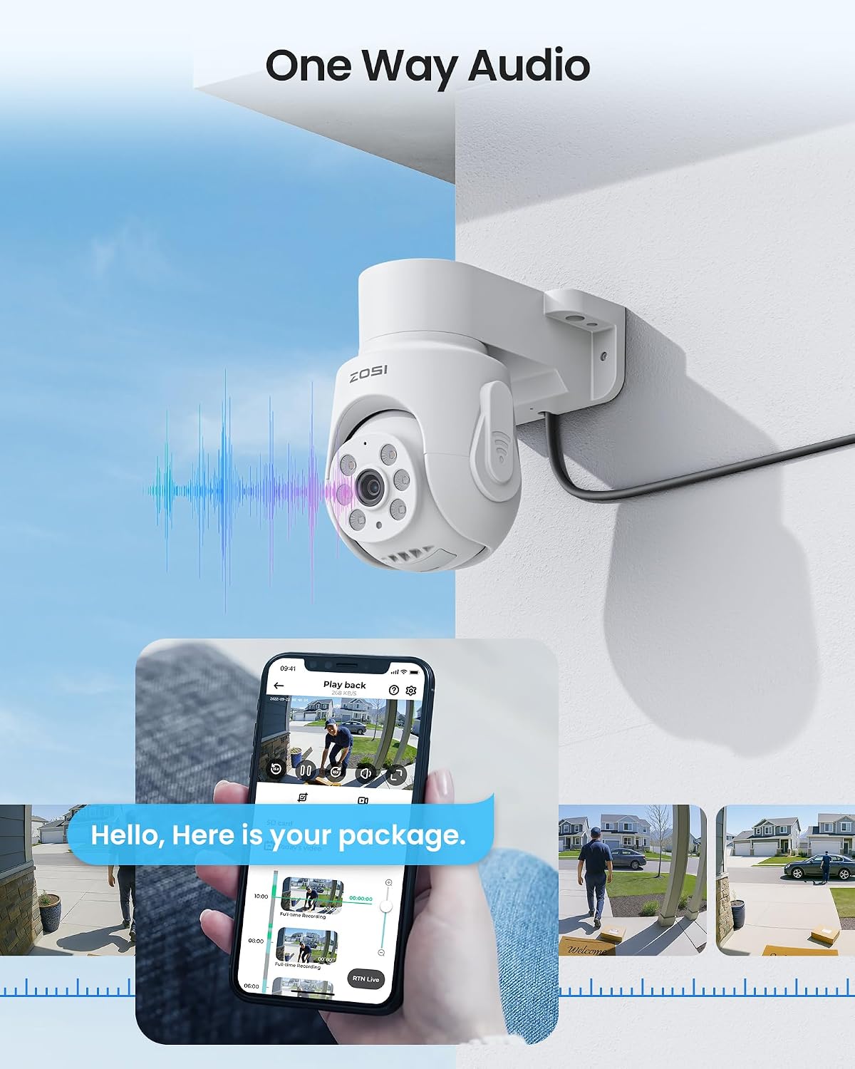 ZOSI 5MP Wired Security Camera System, 8pcs 1080p 360° Pan/Tilt Weatherproof Cameras, Audio Recording, AI Human Vehicle Detection, Night Vision, H.265+ 8CH Home DVR with 1TB HDD for 24/7 Surveillance