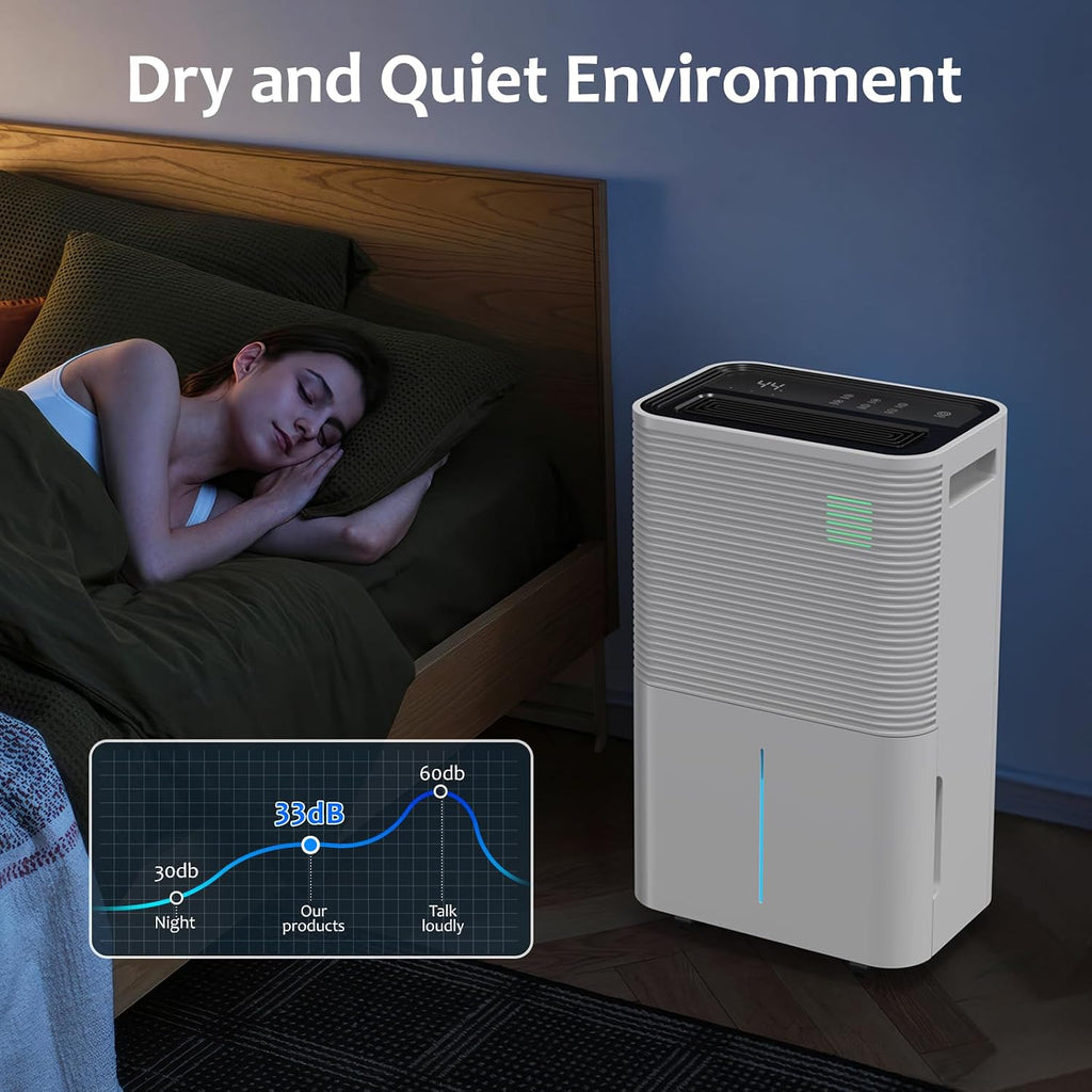 ZAFRO 45 Pints Dehumidifier for Home, 135 OZ Water Tank, Portable Dehumidifier with Auto Shut Off, Quiet Dehumidifier for Bedroom Basement Bathroom