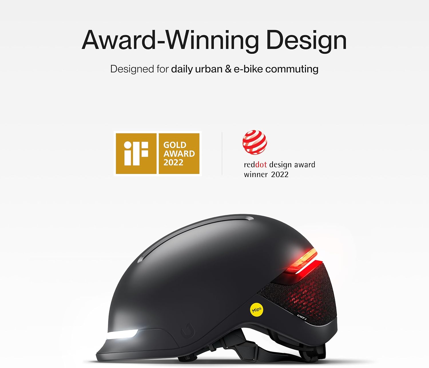 UNIT 1 FARO Smart Bike Helmet with Integrated Lights, Turn Signals & Magnetic Visor | Urban Cycling & Commuter Helmet for Adults