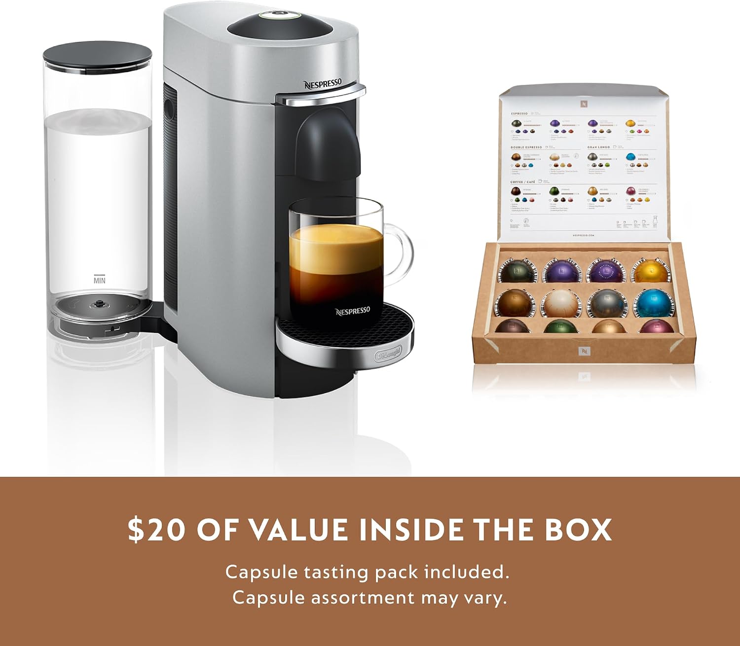 De'Longhi Nespresso Vertuo Plus Coffee and Espresso Maker by De'Longhi, Titan